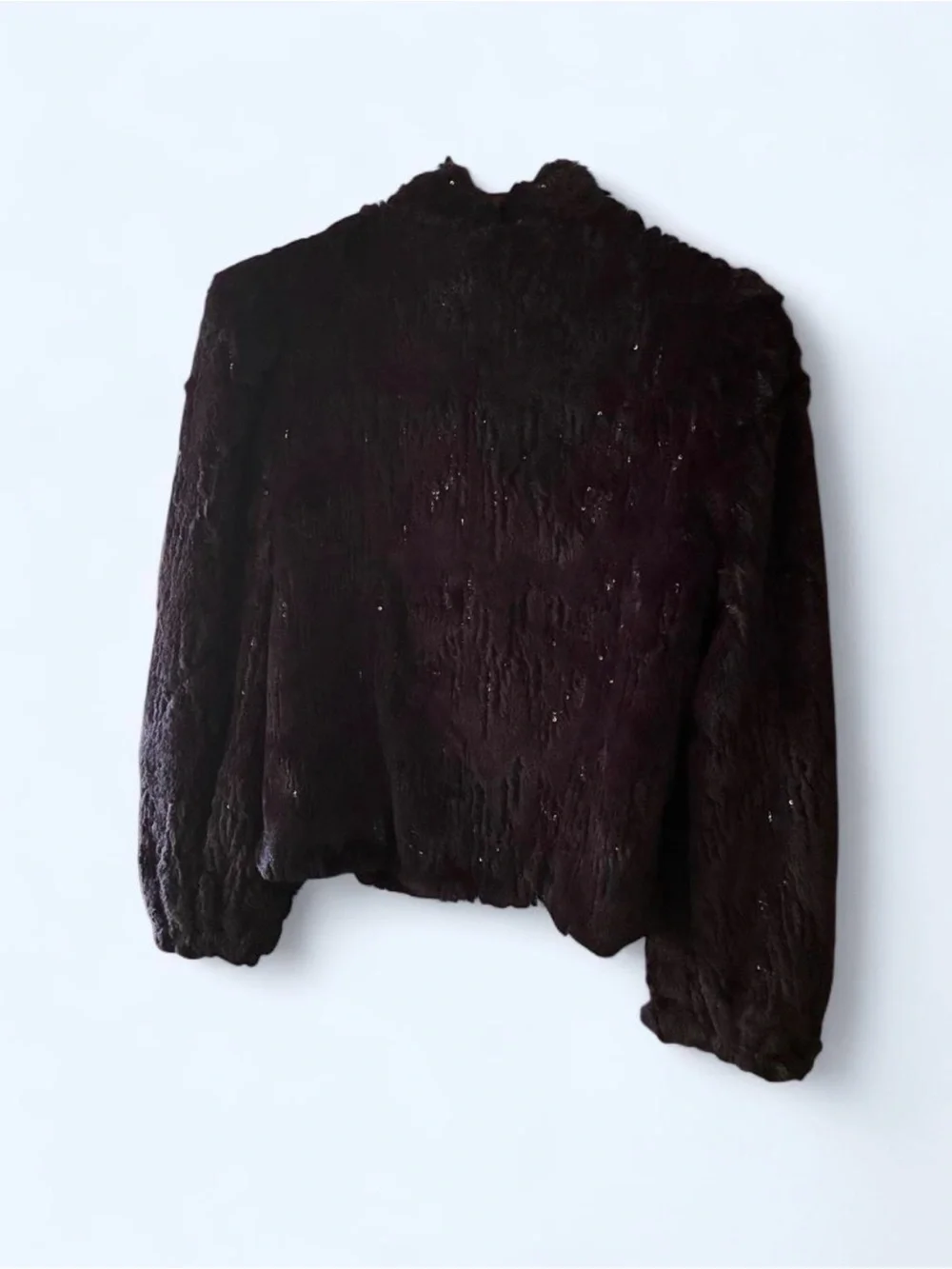 Gorgeous CHASER Brand Faux Fur Sequined Zip Up Jacket, Women’s Size S